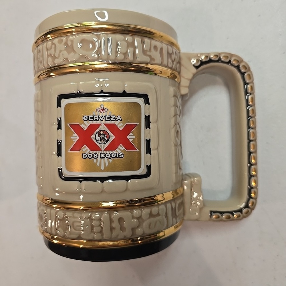 Rare Vintage 1988 CERVEZA Dos Ceramic Promotional Tankard by The Franklin Mint‎